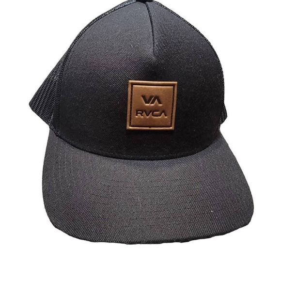 RVCA Other - VA Rvca Snapback Hat Leather Patch Trucker Hat Mesh